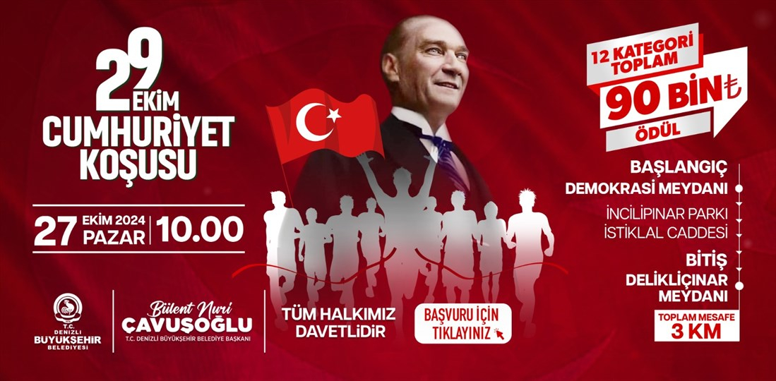 DENİZLİ'DE CUMHURİYET KOŞUSU HEYECANI BAŞLIYOR!