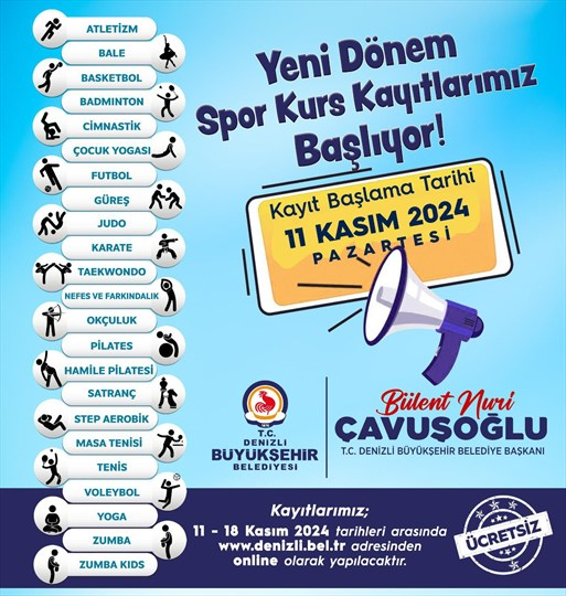 Denizli Büyükşehir yeni dönem spor kurs kayıtları başlıyor