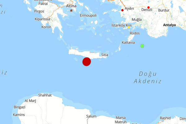 Akdeniz'de peş peşe deprem