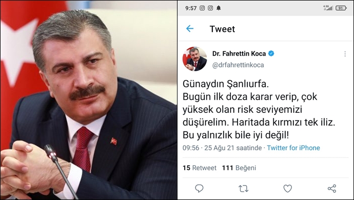 Bakandan Urfa’ya tek ve özel mesaj 