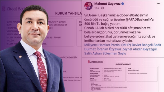 Başkan Özyavuz'dan Depremzedeler İçin 500 Bin TL Bağış