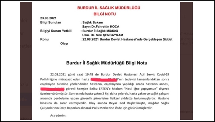 Burdur'da sağlık çalışanına saldırı