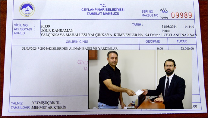 Ceylanpınar Belediye Eşbaşkanı Maaşını belediyeye bağışladı