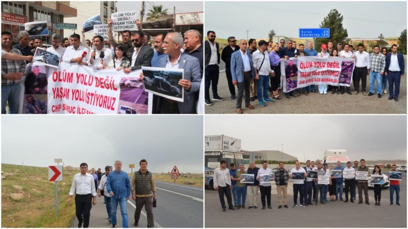 CHP'den Suruç ‘Ölüm Yolu’ndaki kazalara dikkat çekmek için yürüyüş