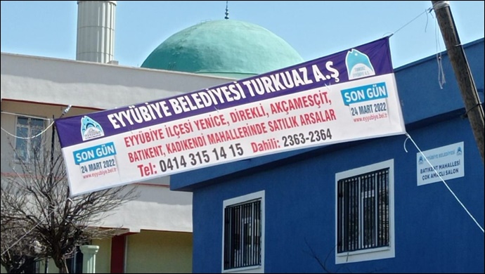 Eyyübiye Belediyesi 5 Mahalle'de arsa satacak