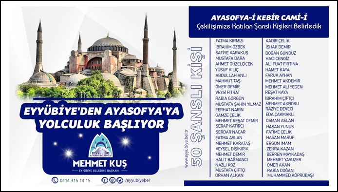 Eyyübiye’den Ayasofya’ya Yolculuk Başlıyor