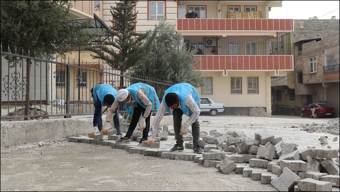 Haliliye’de 4 Mahallede Daha Parke Taşıyla Döşeniyor-(VİDEO)