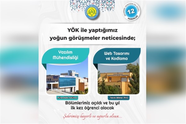 Harran Üniversitesi’nde iki bölüm ilk kez öğrenci alacak