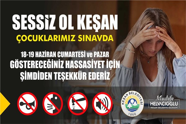 Helvacıoğlu'dan YKS için sessizlik uyarısı