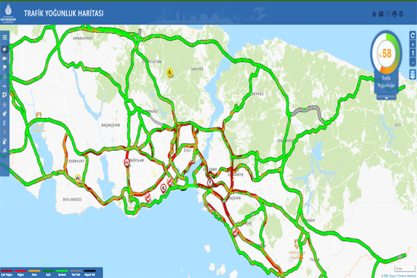 İstanbul'da bu sabah trafik yoğunluğu yüzde 58