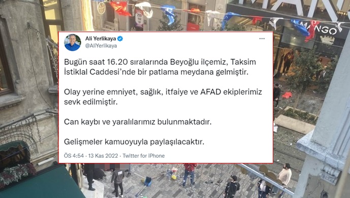 İstiklal Caddesi'nde patlama