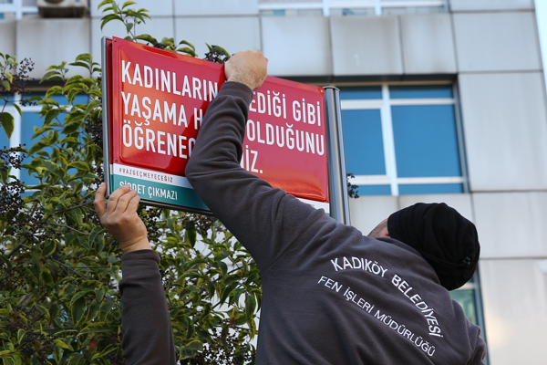 Kadıköy'de kadına yönelik şiddete dikkat çeken proje