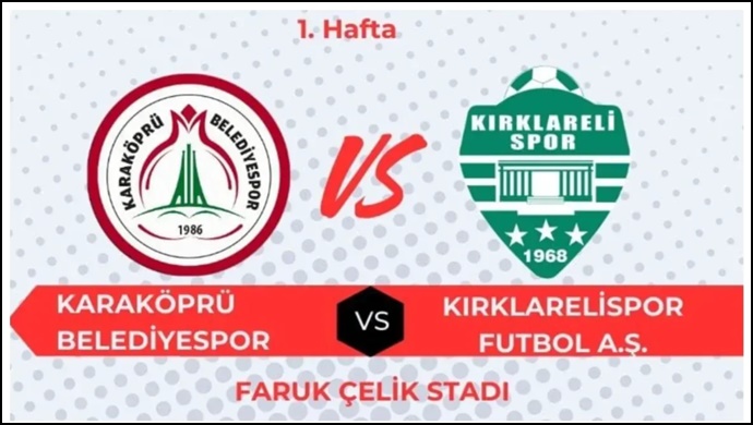 Karaköprü Belediyespor, Kırklarelispor: 1-2