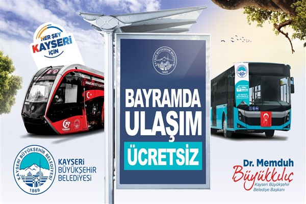 Kayseri'de 4 gün boyunca ulaşım ücretsiz olacak