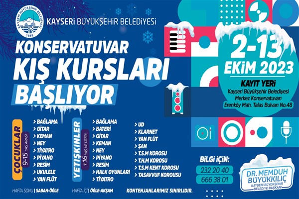 Kayseri'de konservatuvar kış kursları kayıtları başlıyor