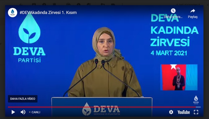 Onlıne Davet: Deva Partisi - Deva Kadında Zirvesi - Bugün