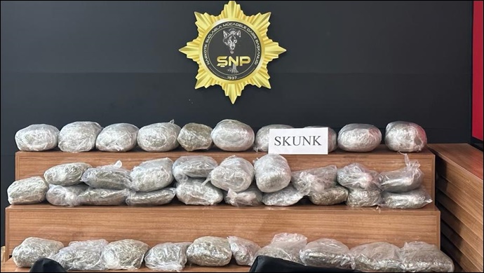 Şanlıurfa 'da 32 kilo 600 gram Skunk ele geçirildi