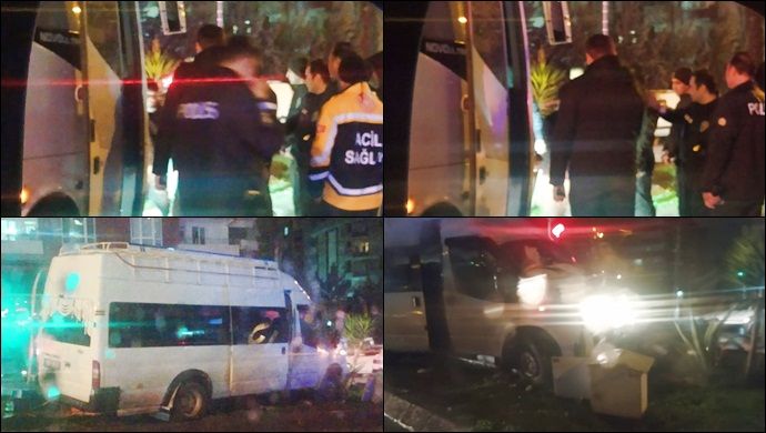 Şanlıurfa 'da düzensiz göçmen taşıyan minibüs polisten kaçarken kaza yaptı
