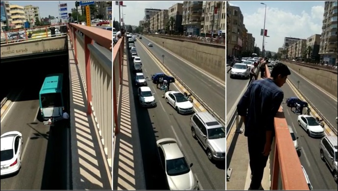 Şanlıurfa’da otomobil Halk otobüsü ile çarpıştı: 1 yaralı-(VİDEO)