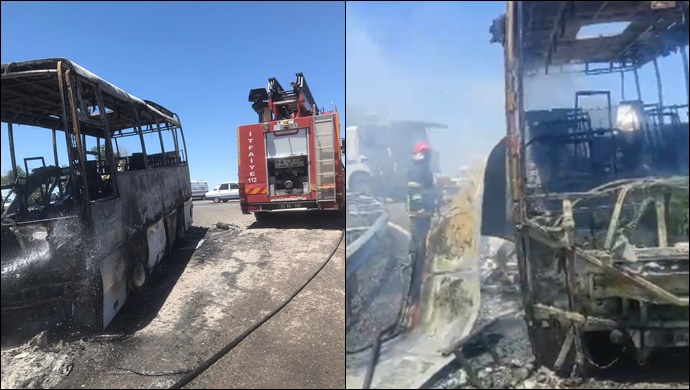 Şanlıurfa'da Seçim Güvenliği İçin Görevlendirilen Emniyet Aracında Yangın Çıktı