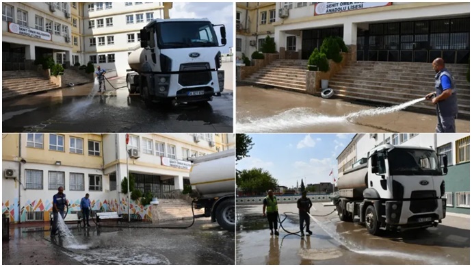 Siverek Belediyesi tarafından okullarda temizlik çalışması başlatıldı