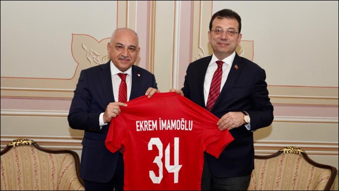 TFF Başkanı Mehmet Büyükekşi, Ekrem İmamoğlu’nu ziyaret etti