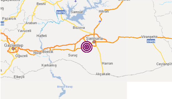 Urfa'da deprem oldu! İşte depremin merkez üssü