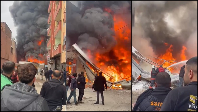 Viranşehir eski sanayi sitesinde işyeri yangını 