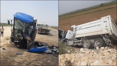 Şanlıurfa'da Belediye Kamyonu ile Traktör Çarpıştı: 2 Yaralı