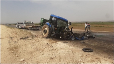 Şanlıurfa'da belediye kamyonu ile traktör çarpıştı: 2 yaralı